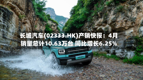 长城汽车(02333.HK)产销快报：4月销量总计10.63万台 同比增长6.25%
